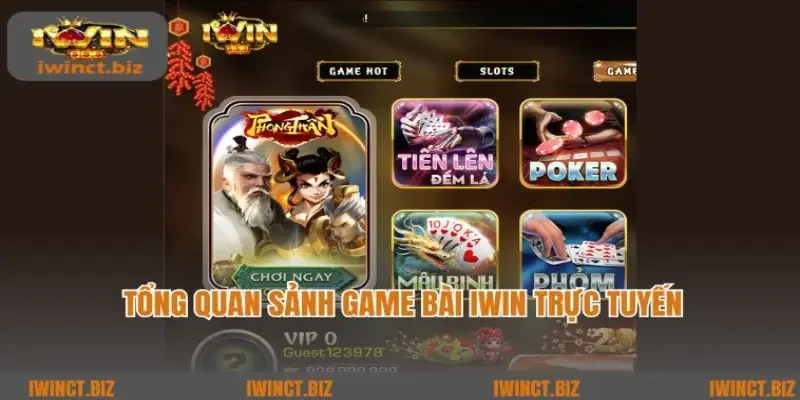 Tổng quan sảnh game bài iWin trực tuyến 