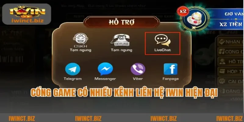 Cổng game có nhiều kênh liên hệ iWin hiện đại