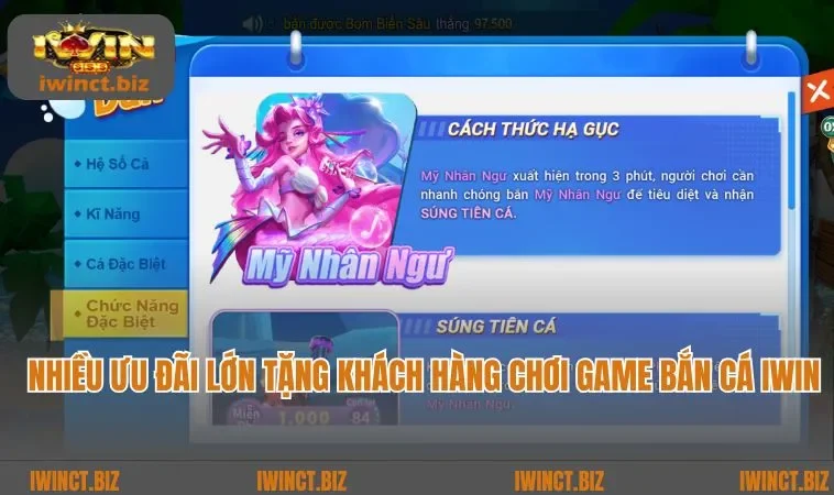 Nhiều ưu đãi lớn dành tặng khách hàng chơi game bắn cá IWIN